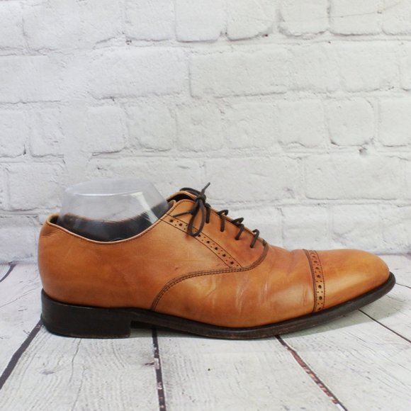 Charles Tyrwhitt Other - Charles Tyrwhitt Brown Leather Lace Up Cap Toe Oxford Dress Shoes Size 9